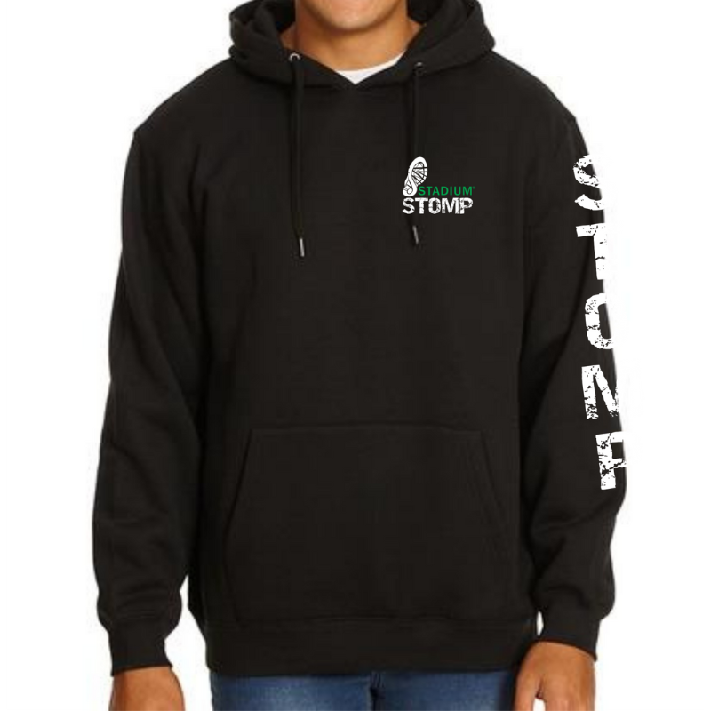 Unisex Black Hoodie with printed sleeve