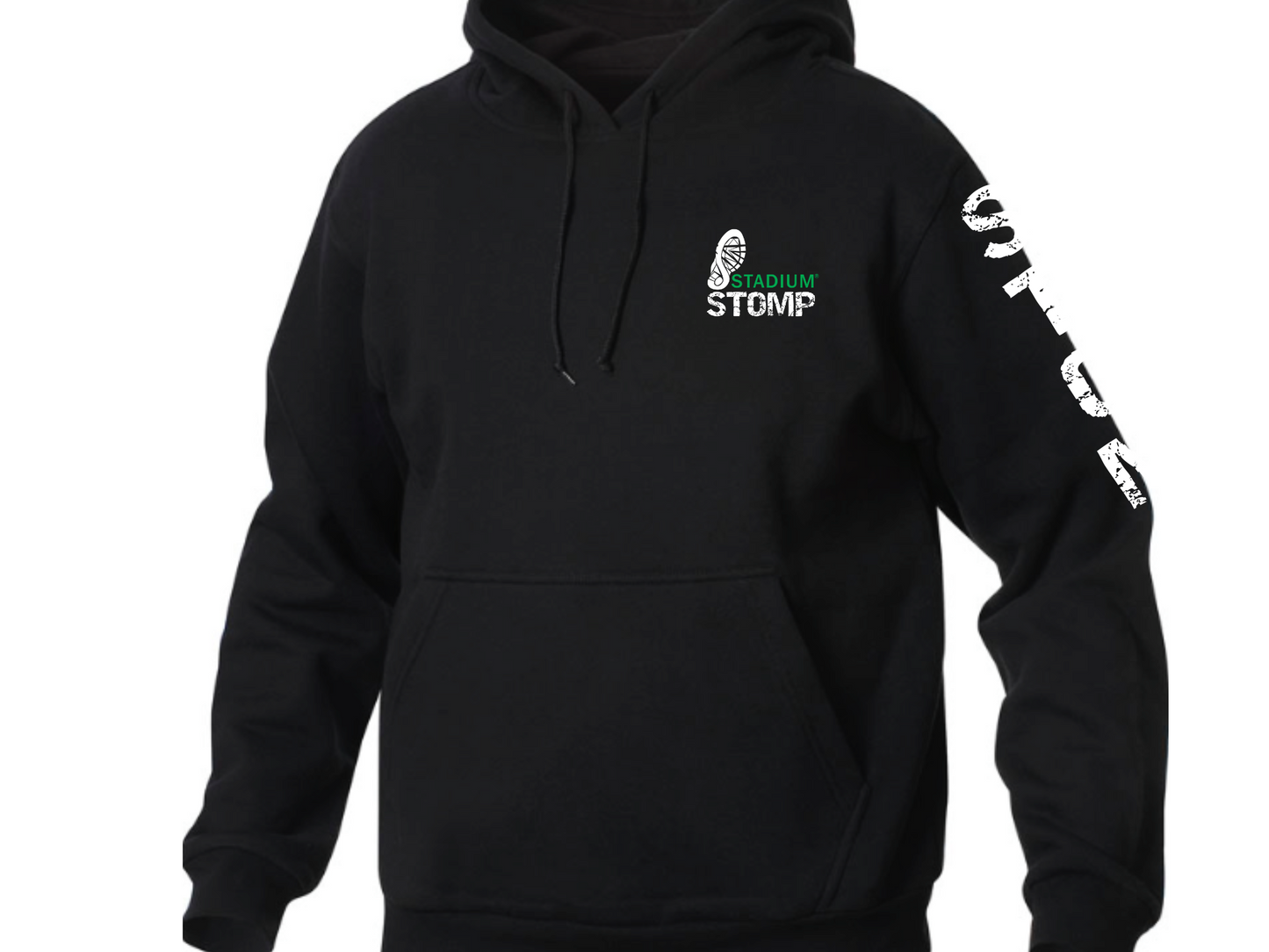 Unisex Black Hoodie with printed sleeve